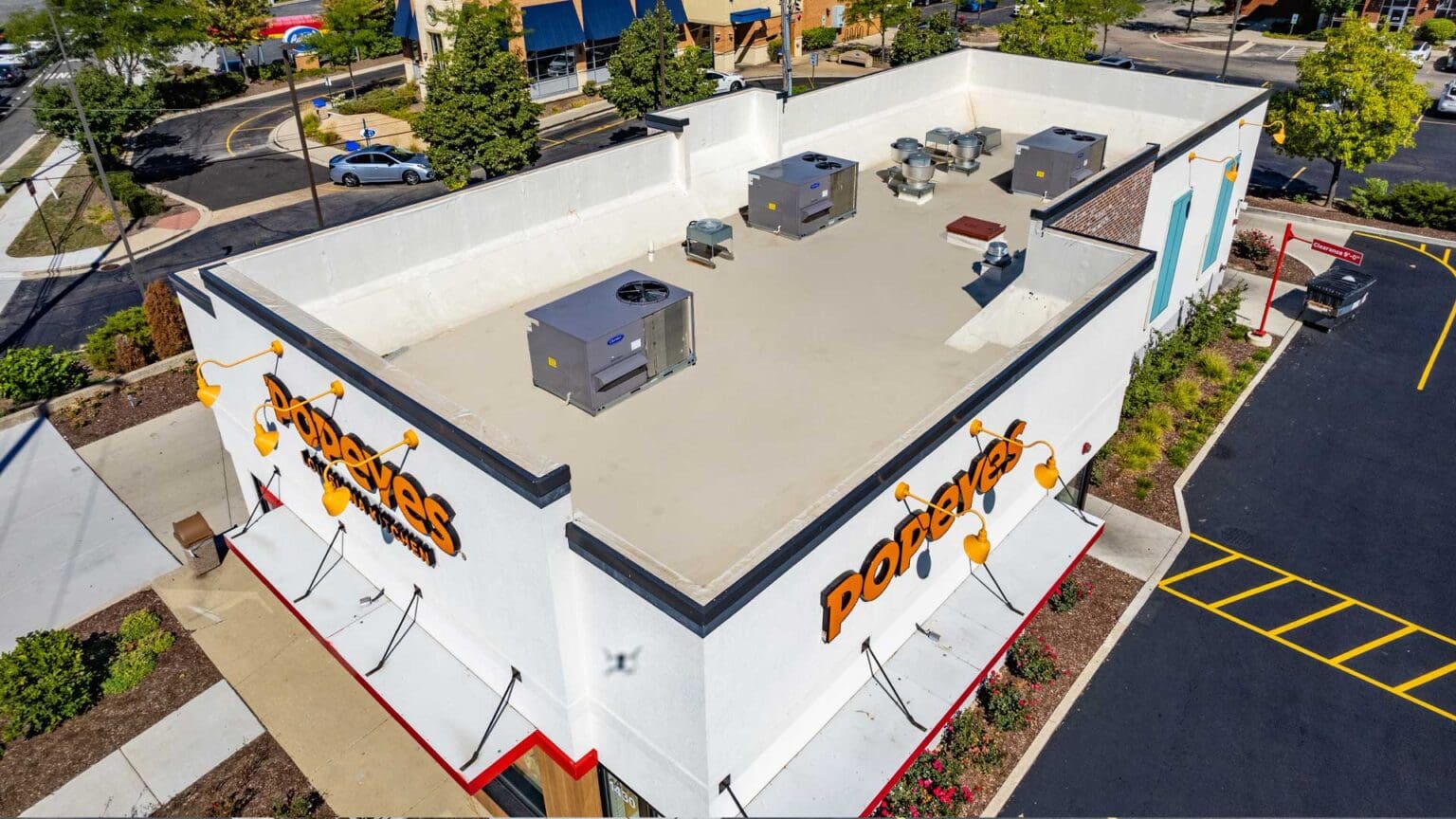 Popeyes flat roof project Popeyes flat roof project